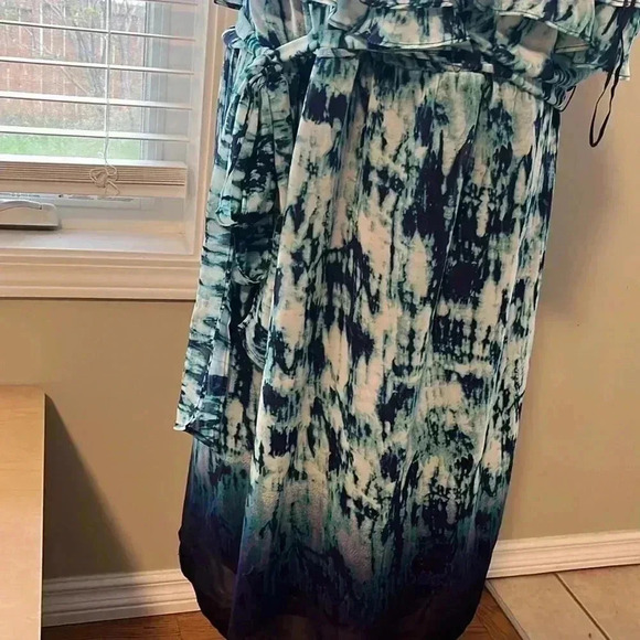 [3XL/24]MichelStudio Collection Blue Tie Dye  Sleeveless MIDI Dress - Picture 5 of 11